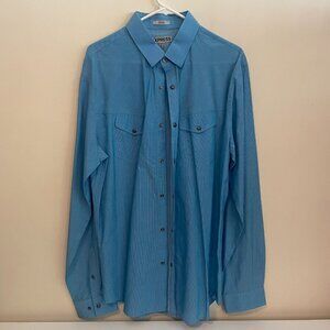 Express Fitted Button Down Dress Shirt Light Blue Mens Size XL 17 - 17.5 Neck